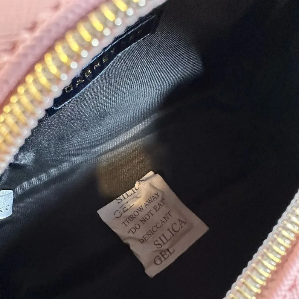 NWT Dabney Lee Pink Faux Leather Makeup Cosmetic Bag Top Zip “Feeling Pretty”